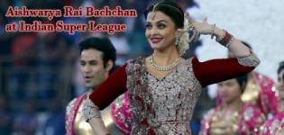 Aishwarya Rai Bachchan in Maroon Anarkali Suits Traditional Dress Photos at Indian Super League 2015