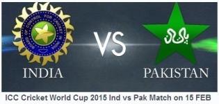 India Vs Pakistan ICC Cricket World Cup 2015 Match in Adelaide on 15 February