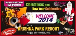 Christmas and New Year Celebration Welcome 2014 Party at Krishna Park Resort Diu