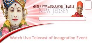 Watch Live Telecast of Swaminarayan Temple New Jersey Inauguration Event