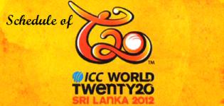 ICC T20 World Cup 2012 Schedule in PDF Excel Free Download