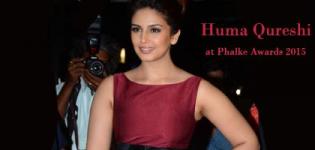 Huma Qureshi at The Dada Saheb Phalke Awards 2015 in Maroon Sleeveless One Piece Dress Pics