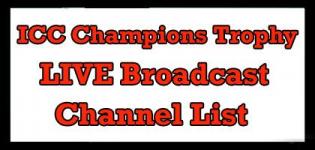 ICC Champions Trophy 2017 Broadcast Channel List - LIVE Score Details
