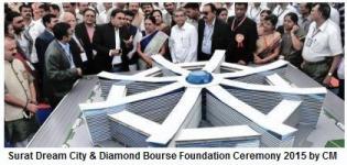 Surat Dream City & Diamond Bourse Foundation Ceremony by Gujarat CM on 14 February 2015