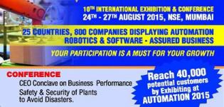 AUTOMATION 2015 in Mumbai - International Exhibition & Conference at Bombay Exhibition Centre