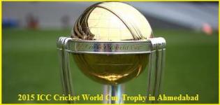 2015 ICC Cricket World Cup Trophy in Ahmedabad Gujarat for Display on 7 December