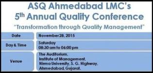 5th Annual Quality Conference 2015 in Ahmedabad at Nirma University