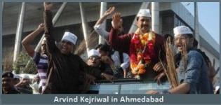 Arvind Kejriwal in Gujarat - Arvind Kejriwal Roadshow in Ahmedabad India for AAP Party