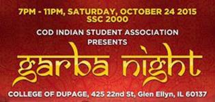 COD Indian Student Association Presents Navratri Garba 2015 in Glen Ellyn IL on 24th October