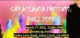 CRY Atlanta Holi 2015 in USA at Johns Creek GA on 7th March