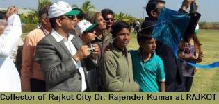 Collector of Rajkot City Dr. Rajender Kumar at 2014 Kite Flying Festival Rajkot