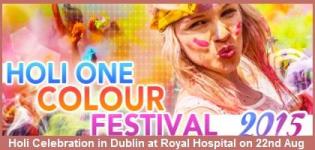 Dublin Holi One Colour Festival 2015 at Royal Hospital in Kilmainham
