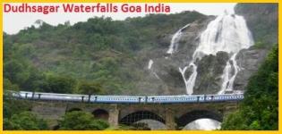 Dudhsagar Waterfalls Goa India - Location of Dudhsagar Falls - Photos Images