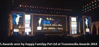 Five Awards Won by Gujarati Film Happy Familyy Pvt Ltd at Transmedia Awards 2014