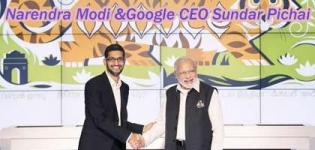Google CEO Sundar Pichai welcomes Indias Narendra Modi to Silicon Valley USA