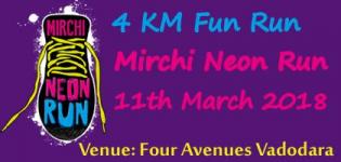 HDFC Bank Mirchi Neon Run Vadodara 2018 on 11th March at Four Avenues