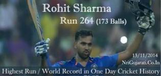 Highest Individual Run Scorer in One Day Cricket ODI - Indian Cricketer ROHIT SHARMA 264 Run