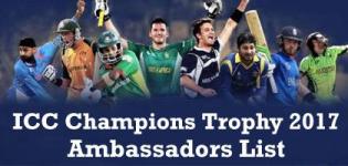 ICC Champions Trophy 2017 Ambassador List