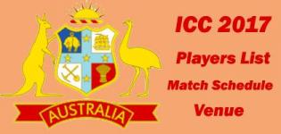 ICC Champions Trophy 2017 Australia Team Squad Name - Match Schedule and Venue Details
