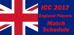 ICC Champions Trophy 2017 England Team Players Name - Match Schedule and Venue Details