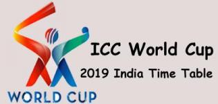ICC Cricket World Cup 2019 India Time Table - ICC World Cup 2019 India Schedule