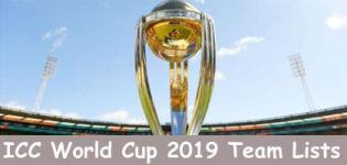 ICC Cricket World Cup 2019 Team Squad - ICC World Cup 2019 Team List