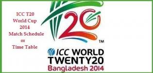 ICC T20 Cricket World Cup 2014 Time Table - Match Schedule in PDF Excel for Free Download