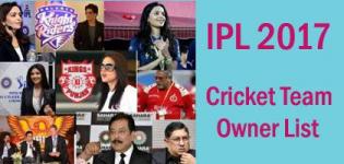IPL 2017 Cricket Team Owner Name List