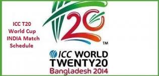 India Matches in ICC T20 World Cup 2014 - ICC T20 World Cup 2014 India Match Schedule