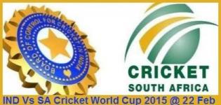 India Vs South Africa ICC Cricket World Cup 2015 Match in Melbourne Australia on 22 February