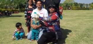 International Kite Flyer PAVAN SOLANKI from Ahmedabad Flying his Designer Kites in RAJKOT