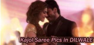 Kajol in Saree in Dilwale Movie 2015 Latest Photos - Recent Pics in Cream Coffee Yellow Pink Saree Blouse