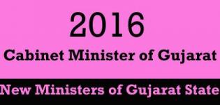 List of Cabinet Minister of Gujarat State 2016 - Ministers of Gujarat from 7th August