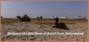 Distance of Little Rann of Kutch from Ahmedabad - Between Kutch and Ahmedabad