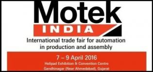 Motek India 2016 Gandhinagar - International Trade Fair for Automation in Production and Assembly