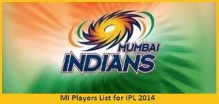 Mumbai Indian Team Members Names 2014 - Pepsi IPL 7 MI Team Players List