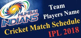 Mumbai Indians (MI) Team Players Name - IPL 2018 Cricket Match Schedule and Venue Details