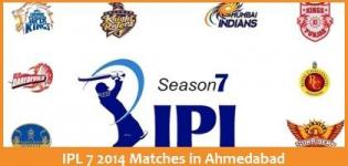 Pepsi IPL 2014 Season 7 Cricket Matches in Ahmedabad - Schedule Date Time Table Details