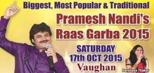 Pramesh Nandi Navratri 2015 in Vaughan CANADA at Trio Sportsplex on 17th October