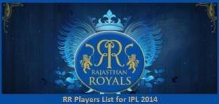 Rajasthan Royals Team Members Names 2014 - Pepsi IPL 7 RR Team Players List