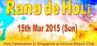 Rang De Holi 2015 in Singapore at Azzura Beach Club Sentosa on 15th March