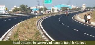 Road Distance between Vadodara to Halol in Gujarat