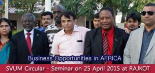 SVUM Circular - Seminar for Business Opportunities in Africa on 25 April 2015 at RAJKOT