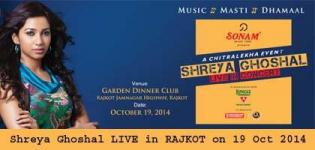 Shreya Ghoshal in RAJKOT 2014 - SHREYA GHOSHAL Live In Concert at RAJKOT on 19 October