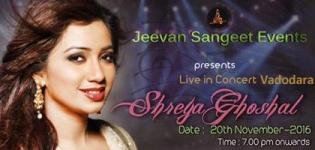 Shreya Ghoshal in Vadodara 2016 - SHREYA GHOSHAL Live In Concert on 20th November