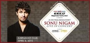 Bollywood Singer Sonu Nigam Live in Concert in Ahmedabad from 4th April 2015