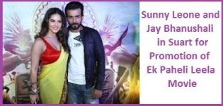 Sunny Leone in Surat for Ek Paheli Leela 2015 Bollywood Hindi Movie Promotion with Jay Bhanushali