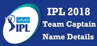 VIVO IPL 2018 T20 Cricket Teams Captain Name