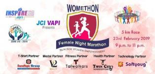 Womethon Female Night Marathon 2019 in Vapi at ROFEL GRIMS