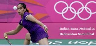 Indian Player Saina Nehwal in Badminton Semi Final at London Olympics 2012